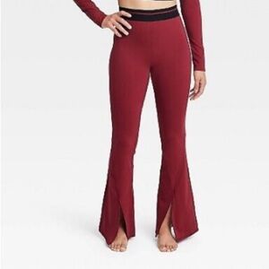 Women’s High Rise Split Flare Leggings Vine Red Joy Lab XS